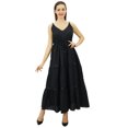 thumbnail image 2 of Bimba Women's Sundress Long Maxi Drawstring Waist Spaghetti Strap Dresses, 2 of 8