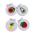 thumbnail image 2 of DIY Counted Cross Stitch Beginner Starter Fruit Pattern Sewing Set 4pcs, 2 of 8