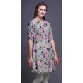 thumbnail image 2 of Bimba Kurtis Indiennes Courtes pour Femmes Tunique Imprimée Chemise à Manches Roulées, 2 of 6