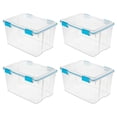 thumbnail image 2 of Sterilite 54-Qt Clear Plastic Stackable Storage Bin w/ Gasket Latch Lid, 16 Pack, 2 of 11