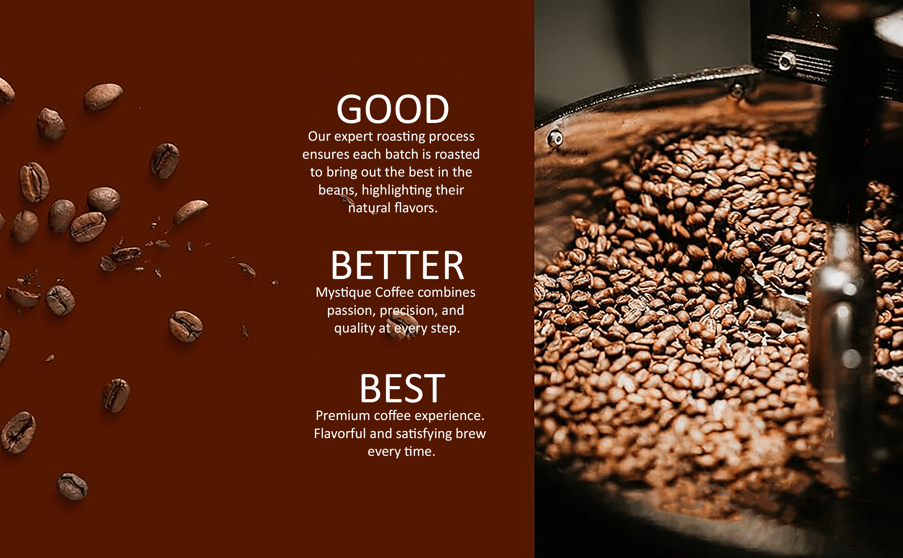 Mystique Coffee, LE RÉVEIL MATIN, Blend, Dark Roast, Whole Bean Coffee 100% Arabica, Specialty Grade, Fair Trade & Organic, Beans, 454g