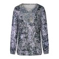 thumbnail image 4 of IROINID Reduced Womens Plus Size Tops Round-Neck Long Sleeve Print Lounge T-shirt Blouse,Gray, 4 of 6