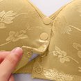 thumbnail image 4 of Fgnfyis Women's Solid Color Lace Pattern Front Buckle Non Underwire Tank Top Bra Everyday Wear Bras Light Yellow 40, 4 of 7