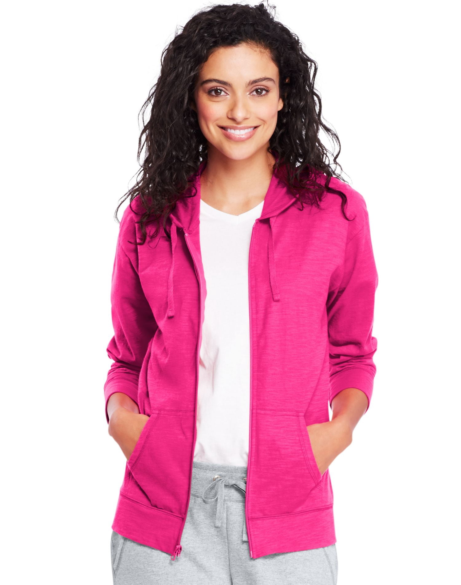 Hanes Chandail à Capuchon en Jersey Flammé pour Femmes, m, Amarante