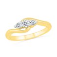 thumbnail image 1 of DGOLD Bague Classique à 3 Pierres en Or Jaune 10 Kt avec Diamant Blanc Rond (1/4 cttw), 1 of 3