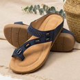 thumbnail image 3 of Women’s Toe Thong Footbed Slide Sandals  Wide Width Available, 3 of 5