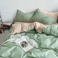 thumbnail image 1 of Washed Cotton Style 4-Piece Bedding Set Full/Queen Size Reversible Comforter Cover with Pillowcases Breathable Soft Bed Set for Dorm Room Home Decor, 1 of 6