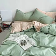 4 Piece Bedding Set | Twin Full Queen King Size | Reversible Duvet Cover Set with Pillowcases | Soft Washed Polyester Microfiber | Bedroom Sheet Set for Home Dorm Apartment