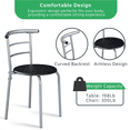 thumbnail image 4 of FullFurnique Ensemble de salle à Manger Rond Moderne 3 Pièces avec Table et 2 Chaises Pieds en Acier, Noir, 4 of 9
