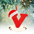 thumbnail image 3 of Agiferg Noël Petit Chapeau Rouge Lettre Pendentif DIY Nom Inscriptible 26 Lettre Pendentif 5PCS, 3 of 4