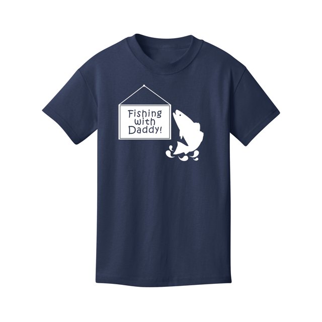 Gravity Trading Fishing with Daddy Youth Cotton Tee - Navy - Large