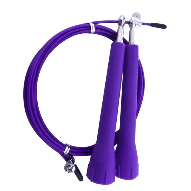 Corde en Fil pour Saut Rapide Intérieur Extérieur, Corde en Fil pour Saut, Perte de Poids, Exercice, Gym à la Maison, Outil d'Entraînement, Violet
