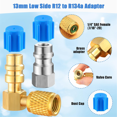 thumbnail image 4 of LOVEVER R12 to R134A AC Fitting Conversion Adapter Kit  Quick Coupler Valve A/C 90° Port Retrofit Adapter High/Low Pressure, 4 of 4