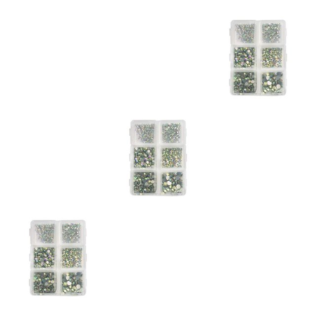 QualitChoice 1 Bag Glass Crystal Special-shaped Eye-catching Flat Bottom Easy to Paste Perfect Match Nail Rhinestones for Mobile Phone 320 White AB 3Set