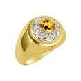 thumbnail image 3 of RYLOS Men's Rings 14K Yellow Gold Designer Gypsy 7MM Round Gemstone & Diamond Ring Citrine November Birthstone Size 12, 3 of 6