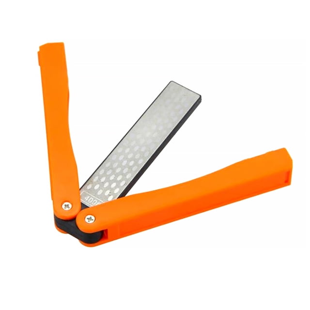 Sharpener Double Sided Portable Mini Foldable Sharpening Stone Kitchen Handheld Whetstone Household Tools Home for Hiking Orange