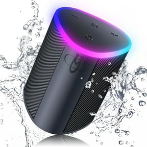 VEATOOL Haut-parleur Bluetooth portable, IPX5 Imperméable, son stéréo, 12H Temps de jeu, Bluetooth 5.3, RGB Lumières, haut-parleur extérieur
