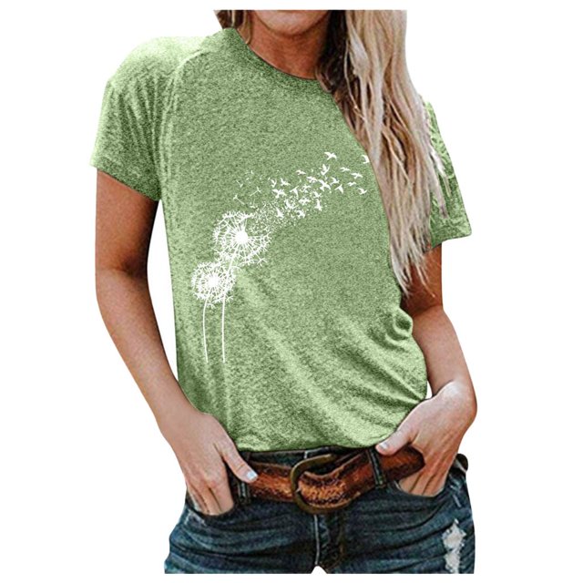Ketyyh-chn99 Chemises pour Femmes Mode Blouse Ample T-Shirts pour Femmes Manches Longues Col Rond Chemises T-Shirt Basique Hauts Blouse Vert,2TG