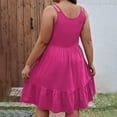 thumbnail image 4 of Timegard Robes Grande Taille pour Femmes Col Rond à Volants Sans Manches Ample Confortable Mi-Longue Robe Été, 4 of 8