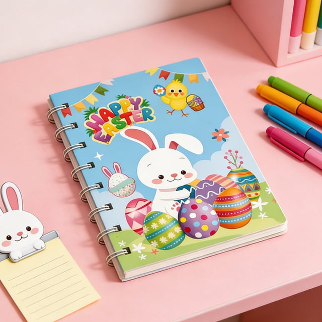 Fesfesfes Cute Small A7 Spiral Notebooks Bunny Memo Notepads Blank Pages-Journals for Study,Drawing and Writing Notes,2.95x4.33in