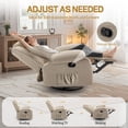 thumbnail image 4 of Korser Oversized Swivel Rocker Recliner Chair for Adults 40.6'' Wide for Living Room,Khaki, 4 of 7