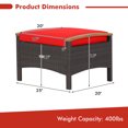 thumbnail image 2 of Gymax 2PCS Patio Ottomans Wooden Handles Rattan Knitting Foot Pedal Red, 2 of 9