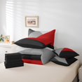 thumbnail image 5 of YST Red Black Gray Twin 7 Piece Comforter Set With Sheets For Boys Patchwork Geometric Bed In A Bag For Kids Teen,Simple Triangle Bedding Set Modern Geometry Bed Set Bedroom Decor, 5 of 5