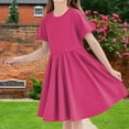 thumbnail image 4 of NTACZA Robe Midi pour Fille Décontractée à Manches Courtes, Robes T-Shirt Amples et Fluides, Robe de Plage pour Ado Fille 7 Ans, 4 of 7