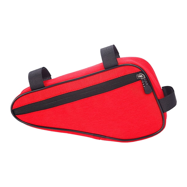 fastboy Sac de Rangement pour Cadre avant de Vélos de Montagne, Porte-Clés Triangulaire Anti-Rayures, Selle de Cellulaire Rouge 1Ensemble