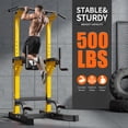 thumbnail image 4 of Soges Power Tower Dip Station Pull Up Bar Workout Multi-Function Adjustable Height Strength Training Equipment for Home Gym, Yellow, 4 of 9