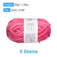 thumbnail image 2 of Unique Bargains Cotton Blend Pink Red Yarn, 50g, 5 Pack, 2 of 8
