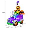 thumbnail image 3 of Occasions Halloween 10.5 Foot Inflatable Halloween Truck with Skeleton, Frankenstein, Spider, Pumpkin and Ghost, 3 of 7
