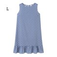 thumbnail image 1 of facefd Women Dress Dot Sleeveless Clothes Loose Loose Ruffled Ruffled Tank Dress Light blue L, 1 of 2
