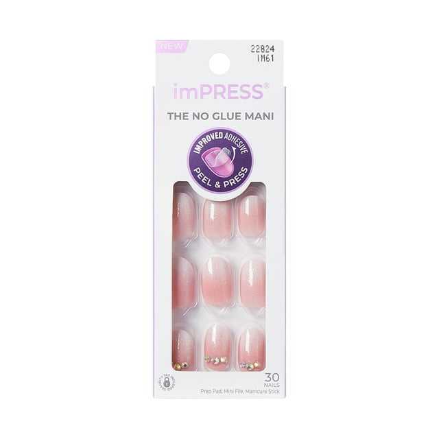 KISS imPRESS Ongles - Encore Mieux, Roses, Ovales, Courtes