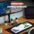 thumbnail image 2 of HAOAN T8 Clavier de Jeu 60 % 68 Touches Compact Mini Clavier Mécanique Filaire avec 18 Commutateurs Bleus Rétroéclairés RVB Chroma Câble de Clavier Bobiné USB-C pour PC Portable Mac XBOX - Bleu Blanc, 2 of 10
