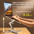 thumbnail image 2 of Support d'Ordinateur Portable Pliable en Alliage d'Aluminium Gris avec Conception de Refroidissement en Forme de X - Hauteur et Angle Réglables, Capacité de Charge Robuste de 22 Lb, Portable pour Ordinateurs Portables/tablettes de 16 Pouces sous le Pouce, Rehausseur Ergonomique pour Bureau, 2 of 6