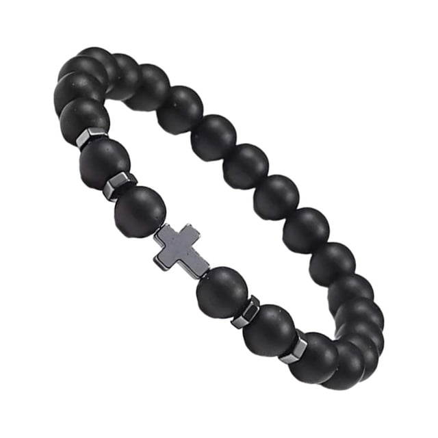 fastboy Bracelet Perles Uniques avec Détail Croix Bracelets Perles Givré 1Set