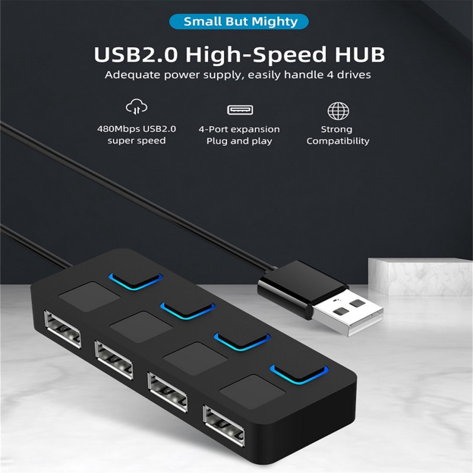 TIMIFIS Multi 4 Port USB HUB 3.0/2.0 Powered FAST Extender Adapter Splitter Laptop PC Gift