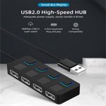 TIMIFIS Multi 4 Port USB HUB 3.0/2.0 Powered FAST Extender Adapter Splitter Laptop PC Gift