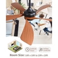 thumbnail image 2 of Sofucor 52-Inch Flush Mount Modern Ceiling Fan with 5 Blades, Remote Control, 3-Colour LED Light, Quiet Reversible DC Motor, 2 of 9