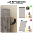 thumbnail image 4 of Commode Garde-Robe en Bois Grise – 4 Tiroirs, Doubles Portes, Tringle, Armoire de Rangement – Organisateur de Garde-Robe Autoportant pour Chambre, Rangement d'Entrée Robuste – Gris, 4 of 7