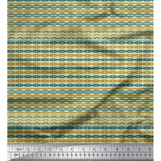 Soimoi Tissu Satin Modal Filigrane Damas Imprimé au Mètre 42 Pouces de Large