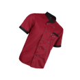 thumbnail image 4 of enqiretly Chef Jacket Uniform Short Sleeve Hotel Kitchen Apparel Cook Coat XL Red, 4 of 7