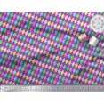 thumbnail image 2 of Soimoi Purple Georgette Viscose Fabric Diamond Geometric Print Fabric by the Yard 42 Inch Wide, 2 of 5