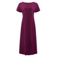 thumbnail image 4 of Robe Midi Décontractée à Manches Courtes et Manches Courtes pour Femmes, 4 of 5