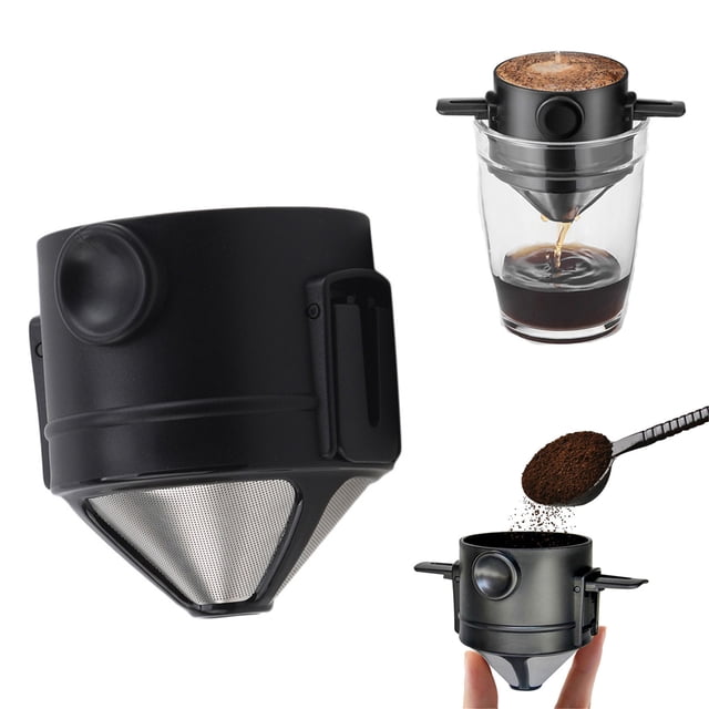 Vaidha Filtre à Café Pliable pour Infusion, Filtre en Acier Inoxydable Convenant à Toute Tasse