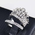 thumbnail image 3 of EGNMCR Bagues Femmes Mode Tempérament Doux Strass Forme de Couronne Bague Bijoux, 3 of 8