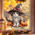 thumbnail image 3 of Birdeem Halloween Window Stickers, Halloween Witch Hat, Halloween Witch Hat Pumpkin Maple Leaf Pattern Window Sticker, Cute Witch Hat, Halloween Stickers for Pumpkins, Cute Halloween Stickers, 3 of 6