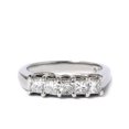 thumbnail image 3 of 3/4 ct Princess Cut Diamond Wedding Ring 5-Stone Womens Stackable Band 14k Gold, 3 of 3