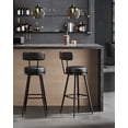 thumbnail image 1 of VASAGLE EKHO Collection - Bar Stools Set of 2, Swivel Counter Bar Stools with Backs, Synthetic Leather with Stitching, Mid-Century Modern, 30'' Tall, 1 of 9